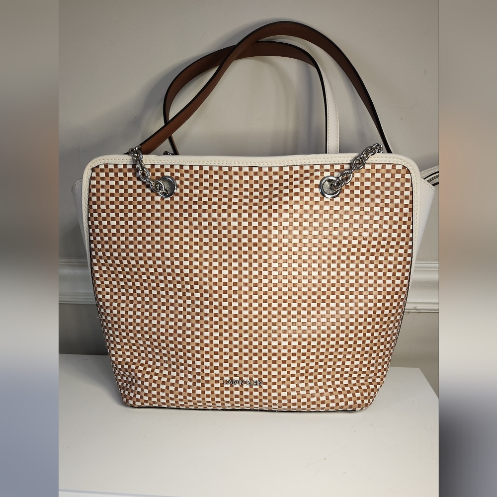 Calvin Klein Hailey Tan Zip Tote